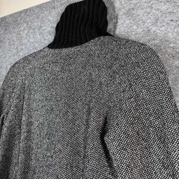 Mango Turtle High Neck Y2K Aesthetic Zip Up Gray Wool Belted Jacket Size 6 - Picture 14 of 16